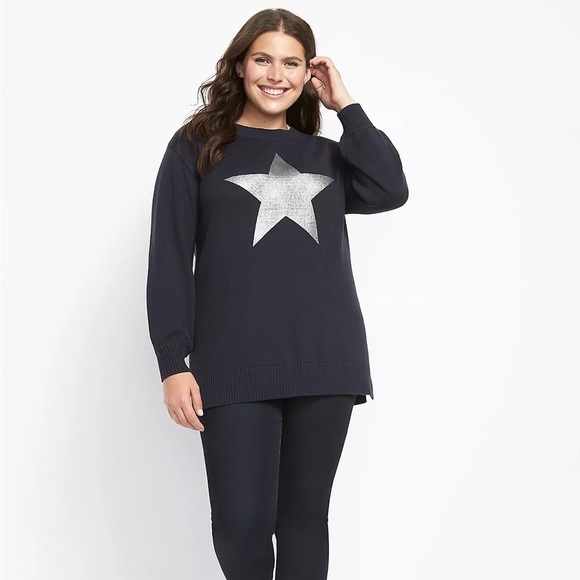 LANE BRYANT | Star Tunic Sweater | Size 14/16 - Picture 1 of 7
